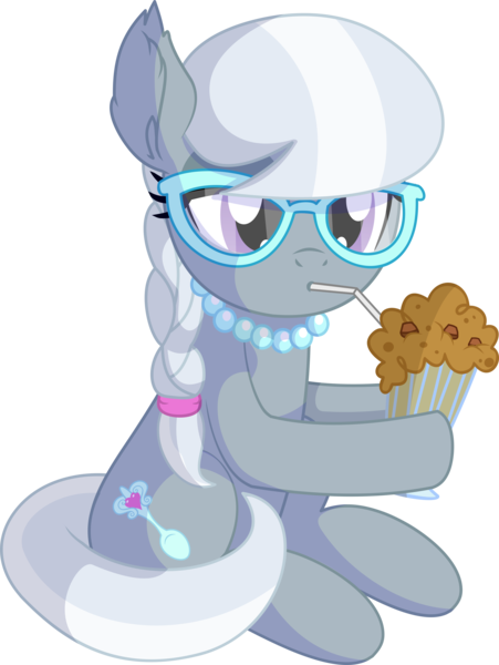 Size: 5581x7428 | Tagged: safe, artist:cyanlightning, derpibooru import, silver spoon, earth pony, pony, .svg available, absurd resolution, chocolate milkshake, cute, female, filly, glasses, jewelry, lidded eyes, milkshake, necklace, silverbetes, simple background, sitting, solo, transparent background, vector