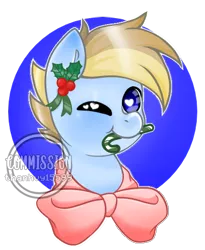 Size: 450x550 | Tagged: safe, artist:thanhvy15599, derpibooru import, part of a set, oc, unofficial characters only, pony, blue eyes, bow, candy, candy cane, commission, cute, food, heart eyes, holly, male, mouth hold, one eye closed, simple background, transparent background, wingding eyes, wink, winking at you, ych result
