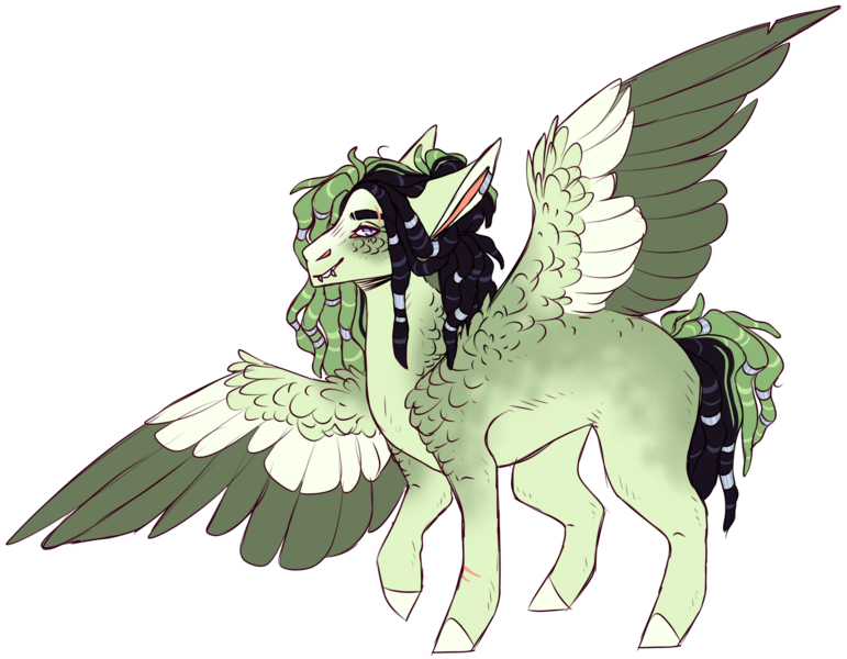 Size: 2794x2175 | Tagged: safe, artist:sleepy-nova, derpibooru import, oc, oc:dandelion, pegasus, pony, colored wings, magical lesbian spawn, male, multicolored wings, offspring, parent:songbird serenade, parent:tree hugger, parents:songhugger, simple background, solo, stallion, transparent background, wings