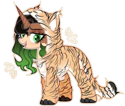 Size: 1280x1087 | Tagged: safe, artist:toffeelavender, derpibooru import, oc, pony, unicorn, animal costume, clothes, costume, female, mare, simple background, solo, tiger costume, transparent background