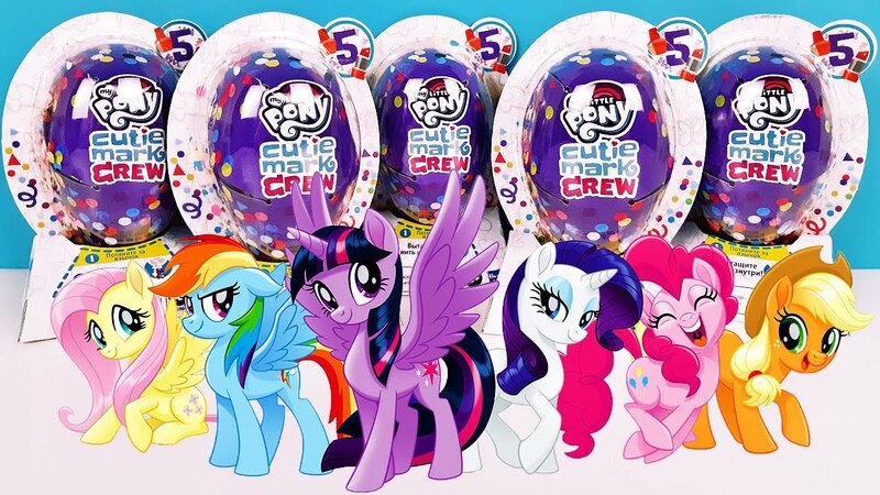 Size: 1280x720 | Tagged: safe, derpibooru import, applejack, fluttershy, pinkie pie, rainbow dash, rarity, twilight sparkle, twilight sparkle (alicorn), alicorn, pony, unicorn, capsule, confetti, cutie mark crew, eyes closed, female, mare, my little pony logo, smiling, toy