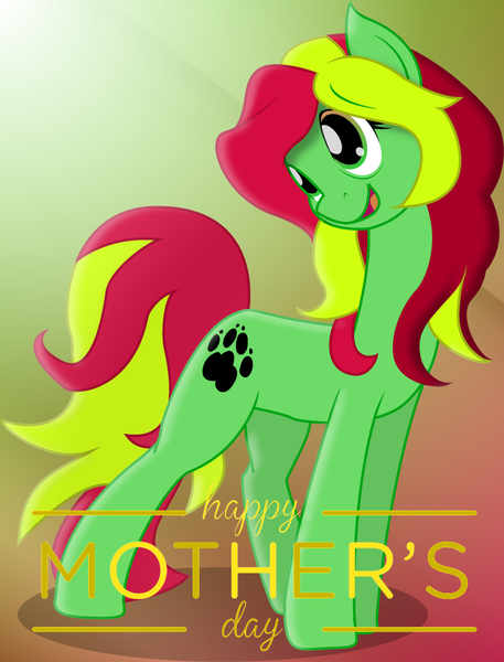 Size: 1971x2587 | Tagged: safe, artist:soulakai41, derpibooru import, oc, oc:sweet fields, earth pony, pony, female, mare, mother's day, paw prints, solo