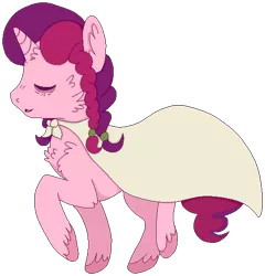 Size: 528x549 | Tagged: safe, anonymous artist, derpibooru import, oc, oc:marker pony, unofficial characters only, pony, unicorn, /mlp/, 4chan, cape, clothes, eyes closed, female, mare, mlpg, raised hoof, simple background, solo, transparent background