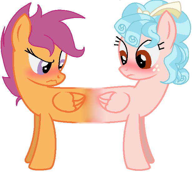 Size: 616x570 | Tagged: safe, derpibooru import, cozy glow, scootaloo, pegasus, pony, blushing, catdog, conjoined, cozyloo, cozyloo (fusion), female, filly, foal, fusion, lesbian, pushmi-pullyu, shipping, simple background, transparent background, wings