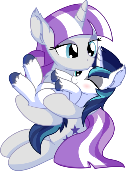 Size: 5618x7617 | Tagged: safe, artist:cyanlightning, derpibooru import, shining armor, twilight velvet, pony, unicorn, .svg available, absurd resolution, blushing, chest fluff, colt, colt shining armor, cute, daaaaaaaaaaaw, duo, ear fluff, female, forehead kiss, holding a pony, kissing, male, mare, mother and child, mother and son, one eye closed, shining adorable, simple background, smiling, transparent background, vector, weapons-grade cute, younger