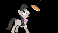 Size: 1920x1080 | Tagged: safe, artist:hungryponies, derpibooru import, octavia melody, earth pony, pony, animated, bowtie, drool, female, food, gif, hungry, mare, pie, solo, starving, stomach growl, stomach noise, teasing