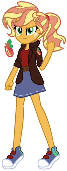 Size: 482x1222 | Tagged: safe, artist:eonionic, derpibooru import, oc, oc:apple sliced, equestria girls, clothes, converse, female, magical lesbian spawn, offspring, parent:applejack, parent:sunset shimmer, parents:appleshimmer, shoes, simple background, solo, transparent background