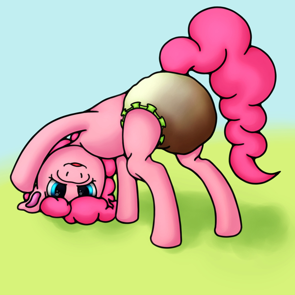 Size: 1280x1280 | Tagged: questionable, artist:gensir, derpibooru import, pinkie pie, earth pony, pony, diaper, diaper fetish, fetish, messy diaper, poopy diaper, simple background, solo