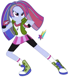 Size: 1280x1438 | Tagged: safe, artist:eonionic, derpibooru import, oc, oc:tempo trill, equestria girls, clothes, converse, magical lesbian spawn, offspring, parent:aria blaze, parent:rainbow dash, parents:ariadash, shoes, simple background, solo, transparent background