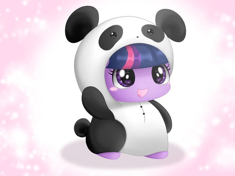 Size: 1024x768 | Tagged: animal costume, artist:sunshineshiny, bear, blushing, blush sticker, clothes, costume, cute, derpibooru import, hnnng, kigurumi, open mouth, panda, panda costume, safe, solo, twiabetes, twilight sparkle, weapons-grade cute