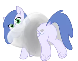 Size: 3840x3000 | Tagged: safe, artist:poniidesu, derpibooru import, oc, oc:raincloud drops, unofficial characters only, pegasus, pony, butt, buttstuck, cloud, cute, dock, female, mare, ocbetes, simple background, solo, stuck, transparent background, underhoof, wip