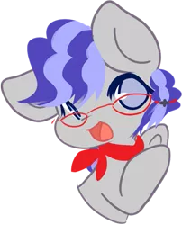 Size: 413x512 | Tagged: safe, artist:fluffire, derpibooru import, oc, oc:cinnabyte, unofficial characters only, earth pony, pony, adorkable, bandana, clapping, cute, dork, earth pony oc, glasses, happy, icon, smiling, telegram sticker