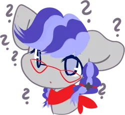 Size: 512x470 | Tagged: safe, artist:fluffire, derpibooru import, oc, oc:cinnabyte, unofficial characters only, earth pony, pony, adorkable, bandana, clapping, confused, cute, dork, earth pony oc, glasses, icon, telegram sticker