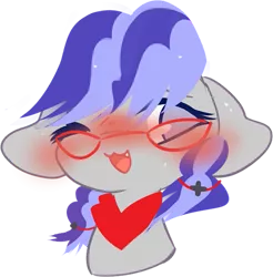 Size: 503x512 | Tagged: safe, artist:fluffire, derpibooru import, oc, oc:cinnabyte, unofficial characters only, earth pony, pony, adorkable, aroused, bandana, blushing, clapping, cute, dork, earth pony oc, glasses, heat, icon, telegram sticker