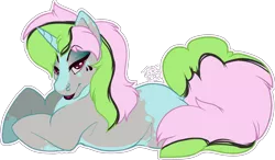 Size: 2641x1544 | Tagged: safe, artist:bagelbytes, derpibooru import, oc, oc:scelli, unofficial characters only, unicorn, female, lipstick, mare, simple background, solo, transparent background