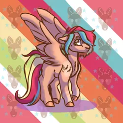 Size: 2000x2000 | Tagged: artist:kiwigoat-art, beauty mark, derpibooru import, female, magical lesbian spawn, oc, oc:desert bolt, offspring, parent:applejack, parent:rainbow dash, parents:appledash, pegasus, safe, shipping, solo