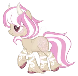 Size: 1280x1254 | Tagged: safe, artist:magicdarkart, derpibooru import, oc, earth pony, pony, deviantart watermark, female, horns, mare, obtrusive watermark, simple background, solo, transparent background, watermark