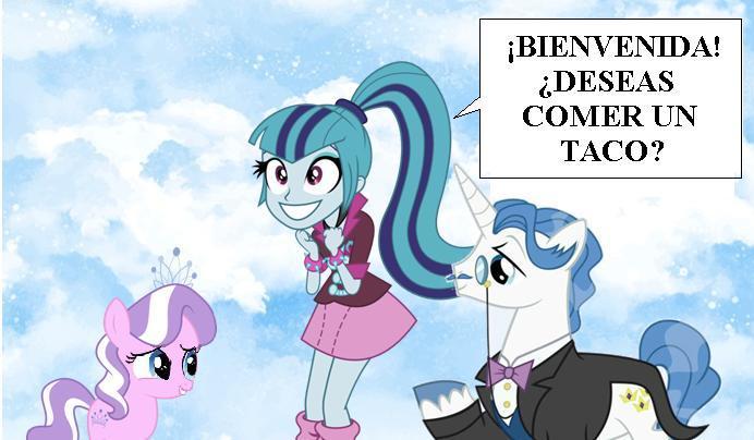 Size: 692x404 | Tagged: safe, derpibooru import, diamond tiara, fancypants, sonata dusk, equestria girls, andrea arruti, hiromi hayakawa, jesus barrero, rest in peace, spanish, voice actor