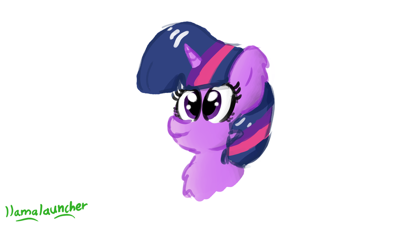 Size: 3840x2160 | Tagged: safe, artist:llamalauncher, derpibooru import, twilight sparkle, pony, bust, female, mare, simple background, solo, white background