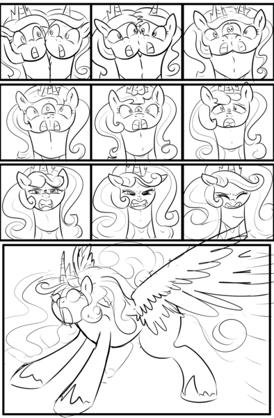 Size: 1800x2740 | Tagged: safe, artist:candyclumsy, author:bigonionbean, derpibooru import, oc, oc:princess luminescent love, oc:princess morning star, oc:queen galaxia, alicorn, pony, comic:the fusion flashback 2, alicorn princess, basement, canterlot, canterlot castle, chamber, comic, commissioner:bigonionbean, concerned, cutie mark, embarrassed, ethereal mane, flashback, forced, fusion, fusion:princess luminescent love, fusion:princess morning star, fusion:queen galaxia, jewelry, magic, merge, merging, royalty, shocked, sketch, sketch dump, surprised, swelling