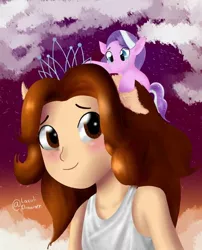 Size: 720x890 | Tagged: safe, artist:lazuli_drawner, derpibooru import, diamond tiara, human, pony, andrea arruti, rest in peace, voice actor