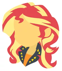 Size: 6496x7426 | Tagged: safe, artist:egor418, derpibooru import, sunset shimmer, human, equestria girls, equestria girls series, bust, clothes, female, lineless, minimalist, modern art, portrait, profile, simple background, solo, white background