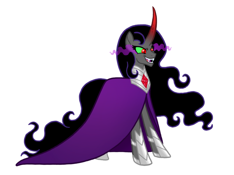 Size: 2048x1536 | Tagged: safe, artist:melspyrose, derpibooru import, idw, rabia, ponified, pony, umbrum, unicorn, curved horn, female, horn, mare, simple background, sombra eyes, species swap, story in the source, transparent background