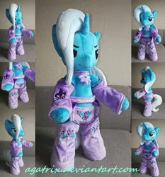 Size: 1024x1101 | Tagged: safe, artist:agatrix, derpibooru import, trixie, anthro, pony, semi-anthro, anthro plushie, bipedal, clothes, female, irl, mare, photo, plushie, solo