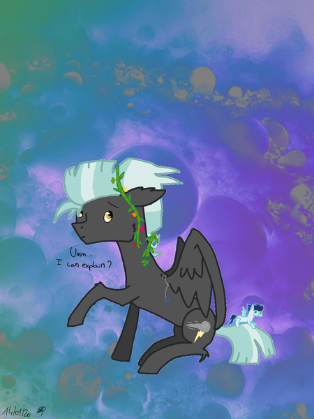 Size: 1080x1440 | Tagged: safe, artist:speedy draw, derpibooru import, soarin', thunderlane, pegasus, pony, clover, colored sketch, cute, digital art, flower, flower in hair, plushie, solo, thunderbetes