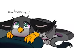 Size: 671x437 | Tagged: safe, artist:wolfsam, derpibooru import, oc, oc:arcturus, unofficial characters only, gryphon, adorable face, cute, head on lap