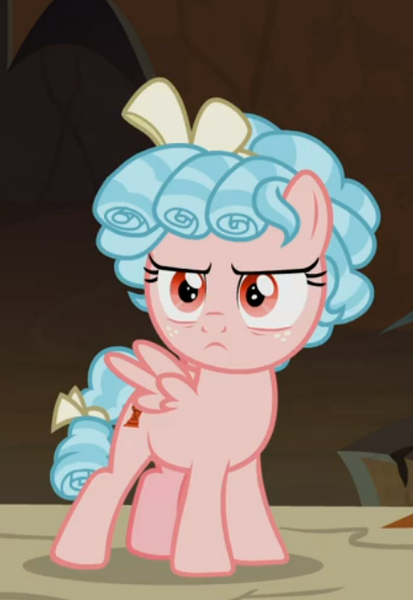 Size: 436x634 | Tagged: safe, derpibooru import, screencap, cozy glow, pegasus, pony, frenemies (episode), bow, cozy glow is not amused, cozybetes, cropped, cute, female, filly, foal, freckles, frown, hair bow, solo, tail bow, unamused