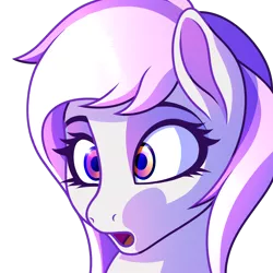 Size: 2048x2048 | Tagged: artist:cherry pop, bust, derpibooru import, emote, female, mare, oc, oc:mewio, portrait, safe, simple background, surprised, transparent background, unofficial characters only