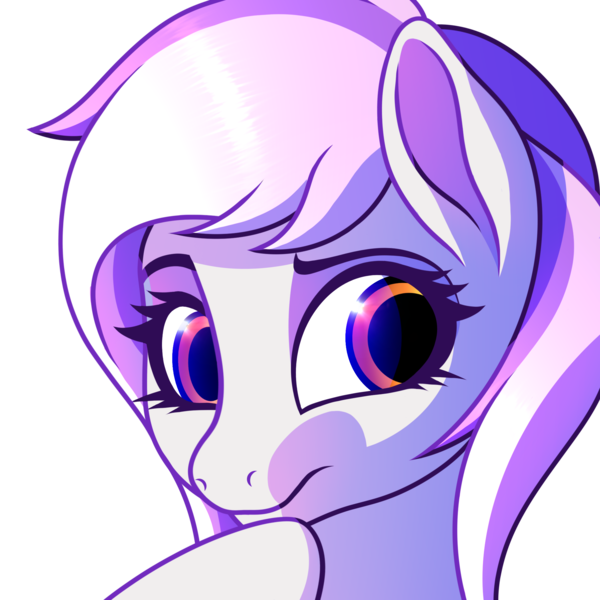 Size: 2048x2048 | Tagged: artist:cherry pop, bust, derpibooru import, emote, female, mare, oc, oc:mewio, portrait, safe, simple background, thinking, transparent background, unofficial characters only