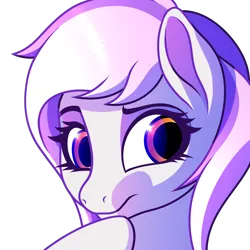 Size: 2048x2048 | Tagged: artist:cherry pop, bust, derpibooru import, emote, female, mare, oc, oc:mewio, portrait, safe, simple background, thinking, transparent background, unofficial characters only