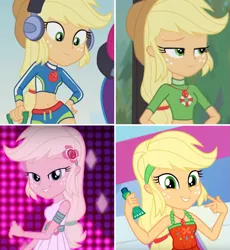 Size: 753x819 | Tagged: safe, derpibooru import, applejack, equestria girls, equestria girls series, i'm on a yacht, lost and found, turf war, spoiler:eqg series (season 2), beautiful, clothes, collage, cute, jackabetes, lifeguard, neon eg logo, swimsuit, vacation