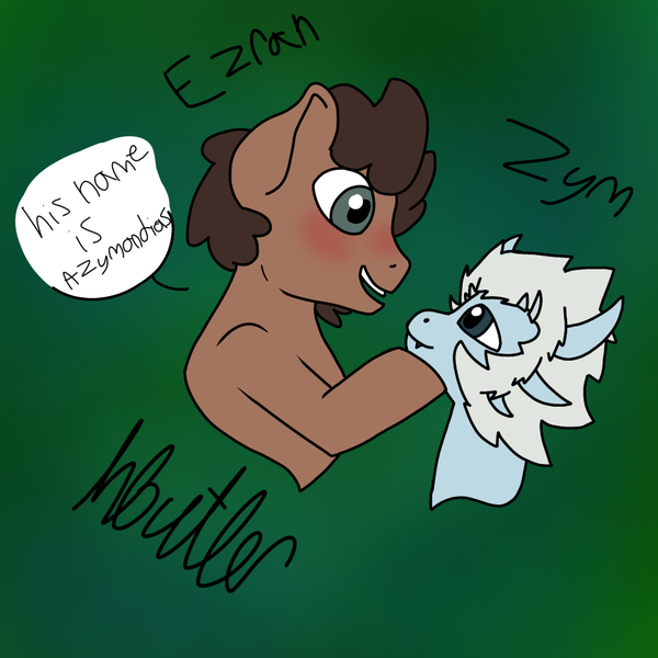 Size: 1000x1000 | Tagged: safe, artist:alilunaa, derpibooru import, ponified, dragon, earth pony, pony, azymondias, ezran, male, the dragon prince, zym