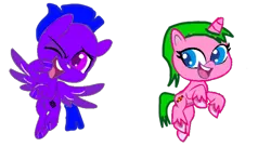 Size: 2048x1209 | Tagged: safe, artist:cozmo312bb, derpibooru import, oc, oc:candy bliss, oc:retail revenue, pegasus, pony, unicorn, my little pony: pony life