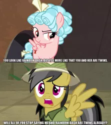 Size: 1280x1440 | Tagged: safe, derpibooru import, edit, edited screencap, screencap, cozy glow, daring do, pegasus, pony, daring doubt, frenemies (episode), caption, female, filly, image macro, mare, meme, text