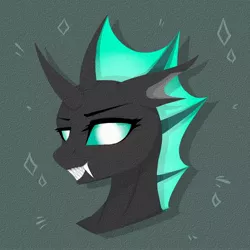 Size: 2000x2000 | Tagged: artist:peaceanya0206, bust, changeling, derpibooru import, eyelashes, fangs, female, oc, safe, solo, unofficial characters only