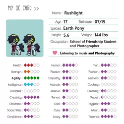 Size: 1450x1450 | Tagged: safe, derpibooru import, oc, oc:rushlight, unofficial characters only, earth pony, pony, pony town, clothes, freckles, glasses, hat, headphones, male, oc card, school of friendship