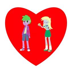Size: 800x800 | Tagged: safe, derpibooru import, derpy hooves, spike, human, equestria girls, derpyspike, female, heart, human spike, humanized, love, male, shipping, shipping heart, straight