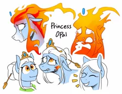 Size: 1357x1043 | Tagged: safe, artist:redxbacon, derpibooru import, oc, oc:princess opal, unofficial characters only, pony, bust, mane of fire, solo