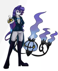 Size: 1300x1600 | Tagged: safe, artist:geraritydevillefort, derpibooru import, rarity, chandelure, equestria girls, pokéball, pokémon, rarifort, solo, the count of monte cristo, ultra ball, villefort