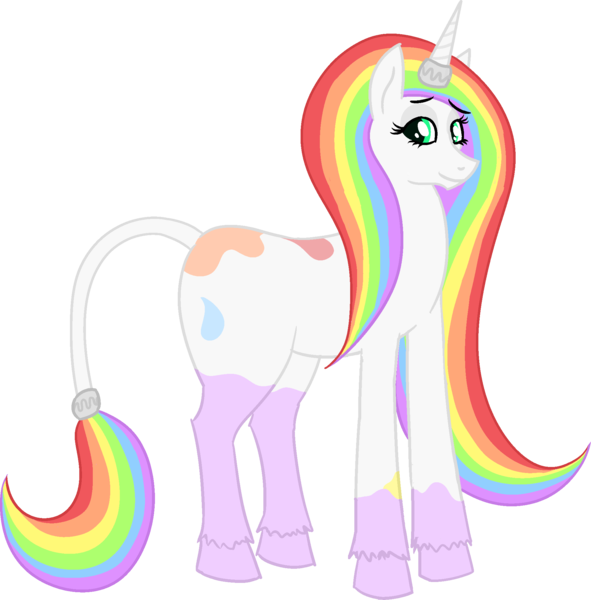 Size: 1968x1998 | Tagged: safe, artist:poniidesu, derpibooru import, oc, oc:paint drops, unofficial characters only, pony, unicorn, blank flank, dock, eyebrows, female, looking at you, mare, multicolored hair, rainbow hair, simple background, solo, transparent background, unshorn fetlocks