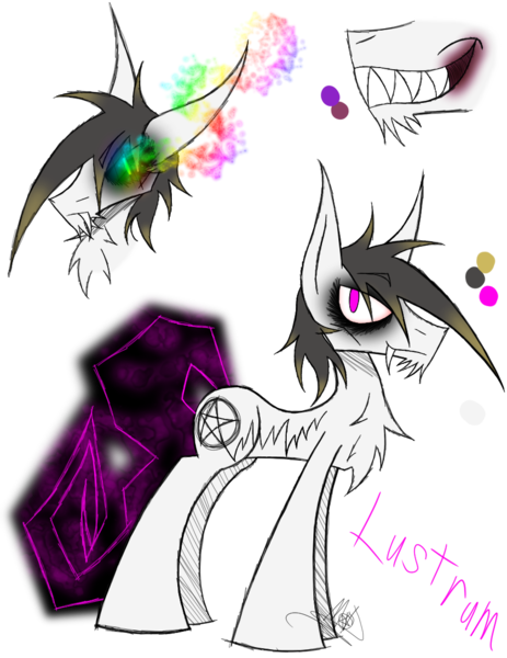 Size: 888x1150 | Tagged: safe, artist:didun850, derpibooru import, oc, oc:lustrum, unofficial characters only, earth pony, pony, augmented tail, bust, chest fluff, earth pony oc, eyeliner, fangs, makeup, male, sharp teeth, signature, simple background, sombra eyes, stallion, teeth, text, transparent background