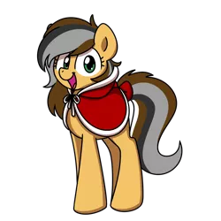 Size: 2000x2000 | Tagged: safe, artist:sugar morning, derpibooru import, oc, oc:steaming stove, earth pony, pony, bow, cape, clothes, female, happy, hood, simple background, solo, tail bow, transparent background