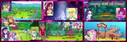 Size: 1920x639 | Tagged: safe, derpibooru import, edit, edited screencap, screencap, applejack, bon bon, captain planet, drama letter, fluttershy, gloriosa daisy, octavia melody, paisley, pinkie pie, princess celestia, princess flurry heart, princess luna, rainbow dash, rarity, sandalwood, sci-twi, snails, snips, sunset shimmer, sweetie drops, timber spruce, trixie, twilight sparkle, vinyl scratch, water lily (equestria girls), watermelody, fanfic, equestria girls, equestria girls series, legend of everfree, spring breakdown, the ending of the end, spoiler:eqg series (season 2), blushing, camp everfree, clothes, crystal guardian, cute, drums, fanfic art, fanfic cover, fire, fireplace, glasses, humane five, humane seven, humane six, legend you were meant to be, magic, musical instrument, pier, ponied up, principal celestia, twolight, vice principal luna