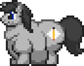 Size: 172x136 | Tagged: safe, artist:kelvin shadewing, derpibooru import, oc, oc:greyline, unofficial characters only, unicorn, adorafatty, bhm, fat, male, obese, pixel art, simple background, solo, sprite, transparent background