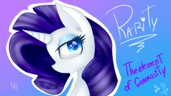 Size: 1920x1080 | Tagged: safe, artist:drawcraft123, derpibooru import, rarity, pony, unicorn, bust, cute, ear fluff, female, heart, heart eyes, lidded eyes, mare, portrait, profile, raribetes, solo, wingding eyes