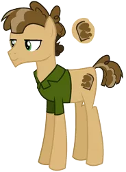 Size: 963x1306 | Tagged: safe, artist:eonionic, derpibooru import, oc, oc:peanut butter, earth pony, pony, clothes, crack ship offspring, magical gay spawn, male, offspring, parent:cheese sandwich, parent:mud briar, parents:mudsandwich, shirt, simple background, solo, stallion, transparent background